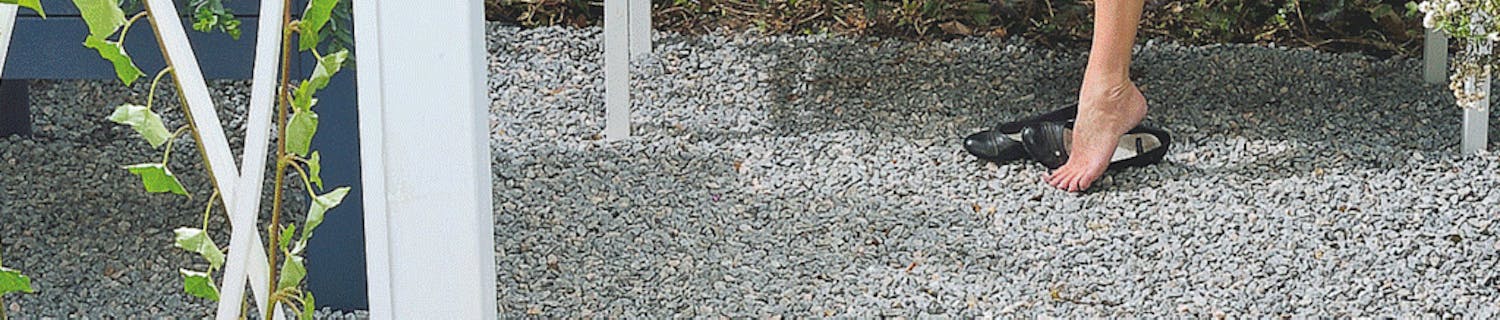 Singel, dekorstein og grus